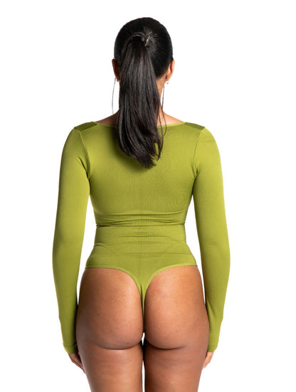 Long Sleeve Thong Bodysuit - HeyShape