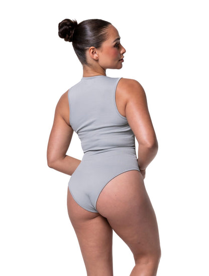Ribbed Square Neck Shapewear Bodysuit - HeyShape